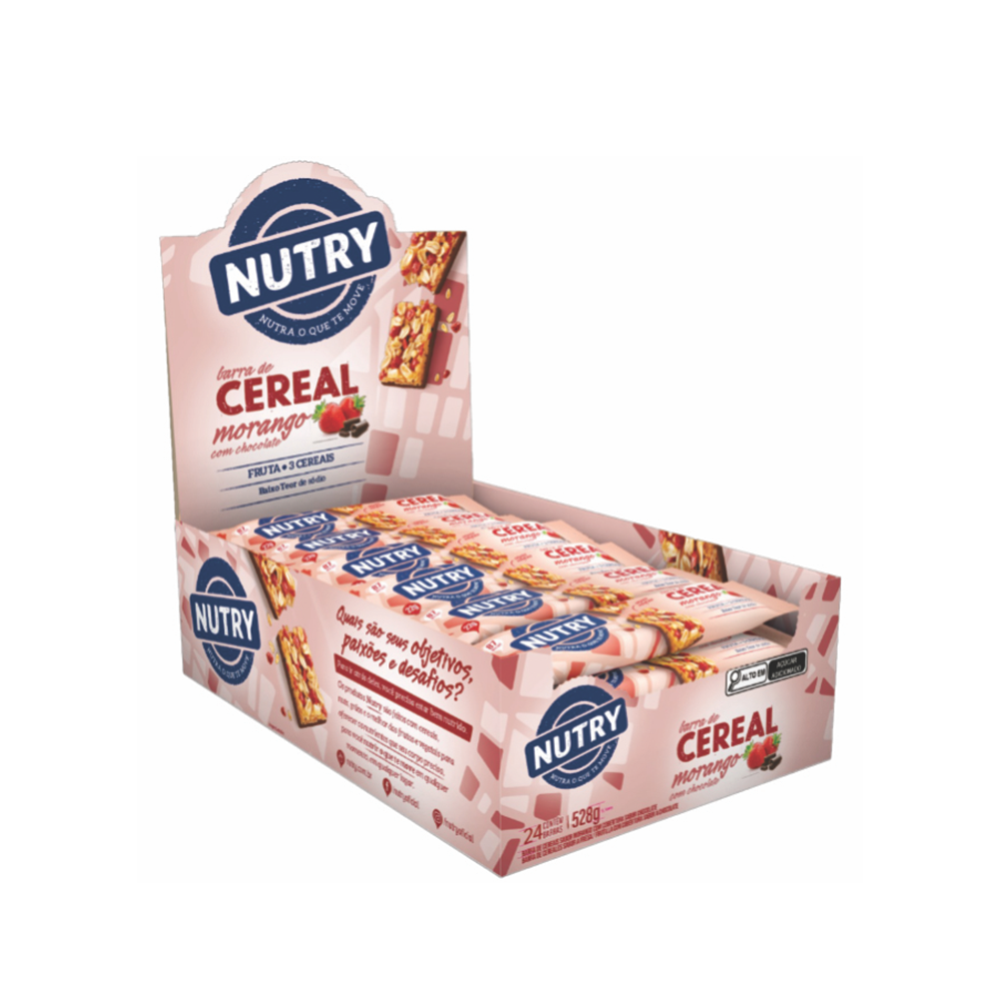Barra de Cereal Nutry Morango com Chocolate 24x22g