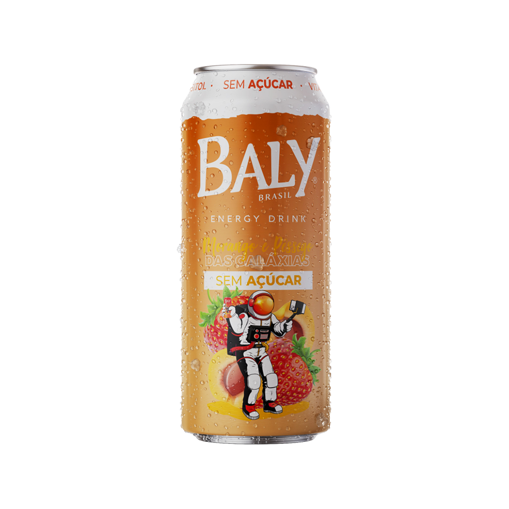 Energetico Baly Lata Morango E Pessego S/ Açúcar 6X473Ml