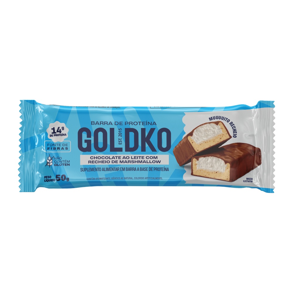 Goldko Barra de Proteína Chocolate ao Leite com Marshmallow 50g