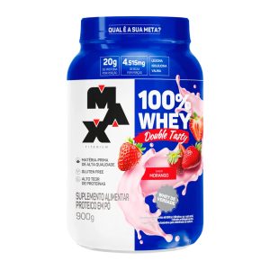 Max Titanium 100% Whey Double Tasty Morango 900g